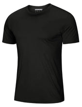 Load image into Gallery viewer, MAGCOMSEN Men's Athletic Short Sleeve Summer T-Shirt - Dry Fit & Ultra Lightweight with UV Protection, Black, US Medium