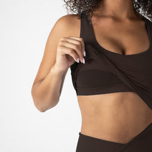 Load image into Gallery viewer, YITTY Active Women's UltraLuxe Built-in Bra Tank Top, Athleisure, 4-Way-Stretch, Cacao