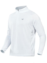 Load image into Gallery viewer, NORTHYARD Men's Running Shirt Long Sleeve Quarter Zip Pullover Moisture Wicking Quick Dry Athletic Workout Shirts WHITE