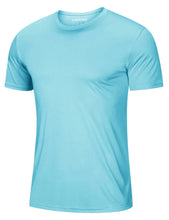 Load image into Gallery viewer, Workout Shirts for Men Short Sleeve T Shirts Moisture Wicking UPF 50 Sun Protection Running Workout Shirts Lake Blue