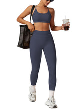 Load image into Gallery viewer, Impact Leggings for Women Seamless Workout Yoga Pants Hidden Scrunch Butt Tummy Control Gym Leggings Mid Low Waist 25" Slate Gray