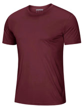 Load image into Gallery viewer, MAGCOMSEN Short Sleeve T Shirt Men UV Protection UPF 50 Shirts Moisture Wicking T Shirts Quick Dry Active Shirts Crew Neck Wine