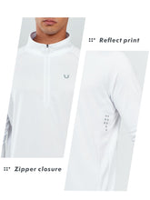 Load image into Gallery viewer, NORTHYARD Men's Running Shirt Long Sleeve Quarter Zip Pullover Moisture Wicking Quick Dry Athletic Workout Shirts WHITE