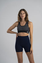 Load image into Gallery viewer, New Balance Women's Seamless MID Impact Heather Keyhole Sport Bra with Removable Pads, Smoky Quartz