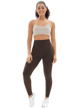 Load image into Gallery viewer, Seamless Workout Sets for Women 2 Piece Adjustable Strappy Sports Bra with High Waisted Butt Lifting Leggings Gym Sets(Our82 Grey/Coffee)