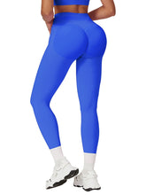 Load image into Gallery viewer, Impact Leggings for Women Seamless Workout Yoga Pants Hidden Scrunch Butt Tummy Control Gym Leggings Mid Low Waist 25" Electric Blue