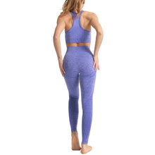 Load image into Gallery viewer, WodoWei Women 2 Piece Workout Outfits Sports Bra Seamless Leggings Yoga Gym Activewear Set (YO610-blue)