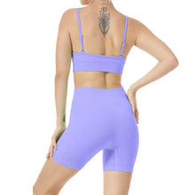 Load image into Gallery viewer, Women Seamless Yoga Set 2 Piece Workout Sport Bra with High Waist Shorts Legging Outfit Tracksuit.JNINTH (Lavender Purple)