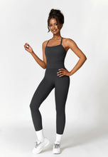 Load image into Gallery viewer, Womens Workout Sets Two Piece Seamless Stretch Cross Back Tank Top Matching Tummy Control High Waist Leggings Set 2 Piece For Women Gym Yoga Active Wear Outfits Athletic Work Out Clothes Black