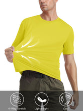 Load image into Gallery viewer, Men's UPF 50 T Shirts Running Shirts Dry Fit Summer Top Tee Cool Active Shirts Short Sleeve Athletic T-Shirts Yellow