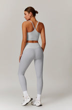 Load image into Gallery viewer, Womens Workout Sets Two Piece Seamless Stretch Cross Back Tank Top Matching Tummy Control High Waist Leggings Set 2 Piece For Women Gym Yoga Active Wear Outfits Athletic Work Out Clothes Grey 2