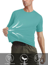 Load image into Gallery viewer, Mens Short Sleeve T Shirts UPF 50+ Shirt Sun Protection T-Shirts Rash Guards Shirts Gym Workout Quick Dry Shirts Grey Green