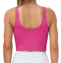 Load image into Gallery viewer, Women’s Longline Sports Bra Wirefree Padded Medium Support Yoga Bras Gym Running Workout Tank Tops(Bright Pink)