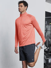 Load image into Gallery viewer, NORTHYARD Men's Running Shirt Long Sleeve Quarter Zip Pullover Moisture Wicking Quick Dry Athletic Workout Shirts REDHEATHER