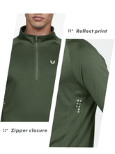 Load image into Gallery viewer, NORTHYARD Men's Running Shirt Long Sleeve Quarter Zip Pullover Moisture Wicking Quick Dry Athletic Workout Shirts ArmyGreen