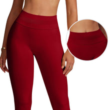 Load image into Gallery viewer, Impact Leggings for Women Seamless Workout Yoga Pants Hidden Scrunch Butt Tummy Control Gym Leggings Mid Low Waist 25" Scarlett Red
