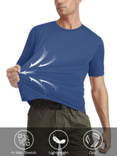 Load image into Gallery viewer, Mens Short Sleeve T Shirts UPF 50+ Shirt Sun Protection T-Shirts Rash Guards Gym Shirts Workout Quick Dry T-Shirt Blue Grey