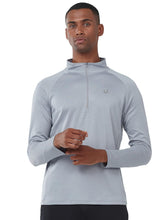 Load image into Gallery viewer, NORTHYARD Men's Running Shirt Long Sleeve Quarter Zip Pullover Moisture Wicking Quick Dry Athletic Workout Shirts LIGHTGRET