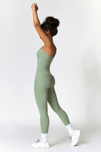 Load image into Gallery viewer, Womens Workout Sets Two Piece Seamless Stretch Cross Back Tank Top Matching Tummy Control High Waist Leggings Set 2 Piece For Women Gym Yoga Active Wear Outfits Athletic Work Out Clothes Green