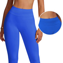 Load image into Gallery viewer, Impact Leggings for Women Seamless Workout Yoga Pants Hidden Scrunch Butt Tummy Control Gym Leggings Mid Low Waist 25" Electric Blue