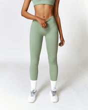 Load image into Gallery viewer, Womens Workout Sets Two Piece Seamless Stretch Cross Back Tank Top Matching Tummy Control High Waist Leggings Set 2 Piece For Women Gym Yoga Active Wear Outfits Athletic Work Out Clothes Green