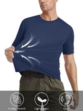 Load image into Gallery viewer, Short Sleeve Shirts for Men Sun Protection T-Shirts UPF 50+ Ultra Breathable Shirts Moisture Wicking Casual Shirts Navy