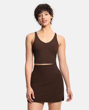 Load image into Gallery viewer, Women’s Longline Sports Bra Wirefree Padded Medium Support Yoga Bras Gym Running Workout Tank Tops Brown