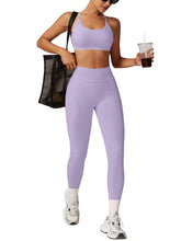 Load image into Gallery viewer, Scrunch Butt Impact Leggings for Women Mid Low Waist 25" Seamless Gym Yoga Pants Tummy Control Compression Booty Tights Lilac