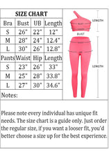 Load image into Gallery viewer, niyokki Workout Outfits Sets for Women 2 Piece Ribbed Exercise Secy One Shoulder Tops High Waist Leggings Active Yoga Set