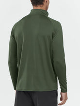 Load image into Gallery viewer, NORTHYARD Men's Running Shirt Long Sleeve Quarter Zip Pullover Moisture Wicking Quick Dry Athletic Workout Shirts ArmyGreen