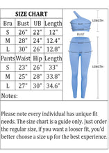 Load image into Gallery viewer, Workout Sets for Women, Two Piece Sexy One Shoulder Matching Crop Tank Top Set,Cut Ribbed Seamless High Waist Shorts (Light Sky Blue)