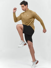 Load image into Gallery viewer, NORTHYARD Men's Running Shirt Long Sleeve Quarter Zip Pullover Moisture Wicking Quick Dry Athletic Workout Shirts Khaki