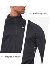 Load image into Gallery viewer, NORTHYARD Men's Running Shirt Long Sleeve Quarter Zip Pullover Moisture Wicking Quick Dry Athletic Workout Shirts Black