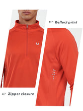 Load image into Gallery viewer, NORTHYARD Men's Running Shirt Long Sleeve Quarter Zip Pullover Moisture Wicking Quick Dry Athletic Workout Shirts RED