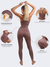 Load image into Gallery viewer, Women’s Yoga Outfits 2 piece Set Workout Tracksuits Sports Bra High Waist Legging Active Wear Athletic Clothing Set