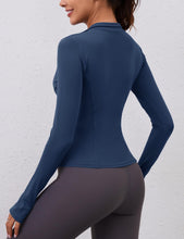 Load image into Gallery viewer, Womens Athletic Tops Quarter Zip Pullover Long Sleeve Cropped Workout Golf Running Shirts(Navy)