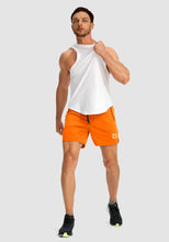 Load image into Gallery viewer, G Gradual Men's Running Shorts with Zipper Pockets Quick Dry Gym Athletic Workout 5" Shorts for Men (Orange)