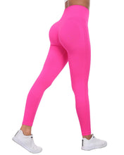 Load image into Gallery viewer, NORMOV Seamless Workout Butt Lifting Leggings - Booty Scrunch Gym Leggings for Women(Rose Red,S)