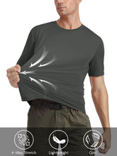 Load image into Gallery viewer, Mens Running Shirts Short Sleeve T-Shirt UPF 50+ Moisture Wicking Hiking Shirts Dry Fit Tee Shirts Outdoor Shirts for Men Dark