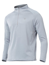 Load image into Gallery viewer, NORTHYARD Men's Running Shirt Long Sleeve Quarter Zip Pullover Moisture Wicking Quick Dry Athletic Workout Shirts LIGHTGRET