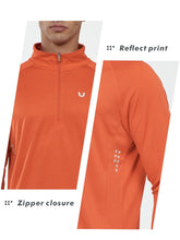 Load image into Gallery viewer, NORTHYARD Men's Running Shirt Long Sleeve Quarter Zip Pullover Moisture Wicking Quick Dry Athletic Workout Shirts Orange