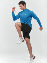 Load image into Gallery viewer, NORTHYARD Men's Running Shirt Long Sleeve Quarter Zip Pullover Moisture Wicking Quick Dry Athletic Workout Shirts Lakeblue