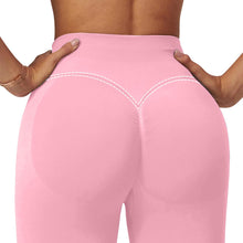 Load image into Gallery viewer, Impact Leggings for Women Seamless Workout Yoga Pants Hidden Scrunch Butt Tummy Control Gym Leggings Mid Low Waist 25" Pink