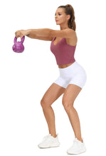 Load image into Gallery viewer, Women’s Longline Sports Bra Wirefree Padded Medium Support Yoga Bras Gym Running Workout Tank Tops (Rose red)