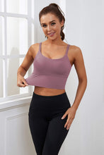 Load image into Gallery viewer, Everrysea Longline Sports Bra for Women Padded Workout Tank Tops Built in Bras Strappy Yoga Corp Top Camisole