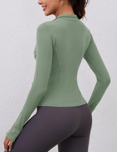 Load image into Gallery viewer, Active Long Sleeve Tops for Women Yoga Running Athletic Shirts Quick Dry Hiking Tennis Golf Clothes Workout Crop Top(Sage)