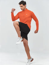 Load image into Gallery viewer, NORTHYARD Men's Running Shirt Long Sleeve Quarter Zip Pullover Moisture Wicking Quick Dry Athletic Workout Shirts Orange