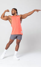 Load image into Gallery viewer, Project Titan Men's Icon Workout Drop Arm Tank Top Cut Off Sleeveless Gym Shirt Sunset Coral