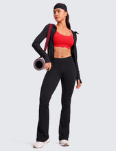 Load image into Gallery viewer, CRZ YOGA Butterluxe Womens Y Back Sports Bra - Padded Racerback Low Impact Spaghetti Thin Strap Workout Yoga Top Deep Red