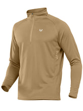 Load image into Gallery viewer, NORTHYARD Men's Running Shirt Long Sleeve Quarter Zip Pullover Moisture Wicking Quick Dry Athletic Workout Shirts Khaki